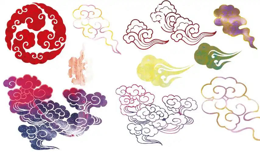 五彩祥云psd分层素材