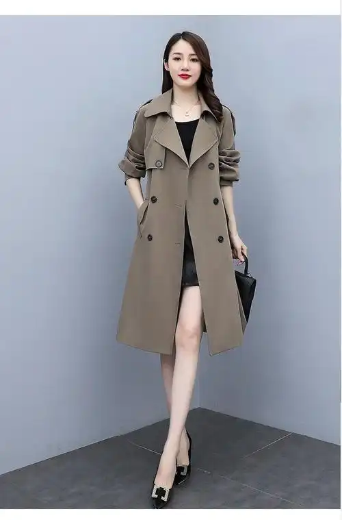 女款风衣2022流行款风衣外套女风衣外套女装春秋季新款小个子时尚气质