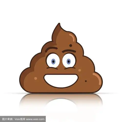 粪便表情符号.粪便的脸.向量