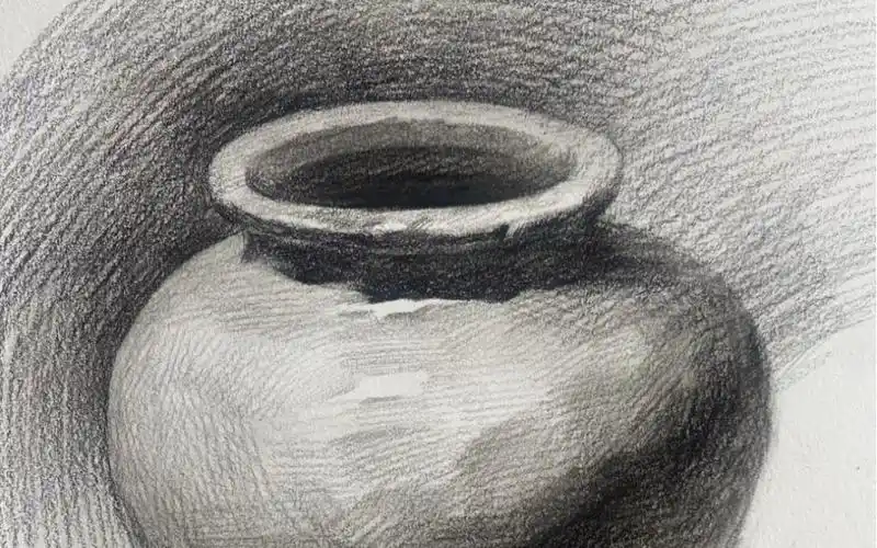 素描静物白色罐子单体