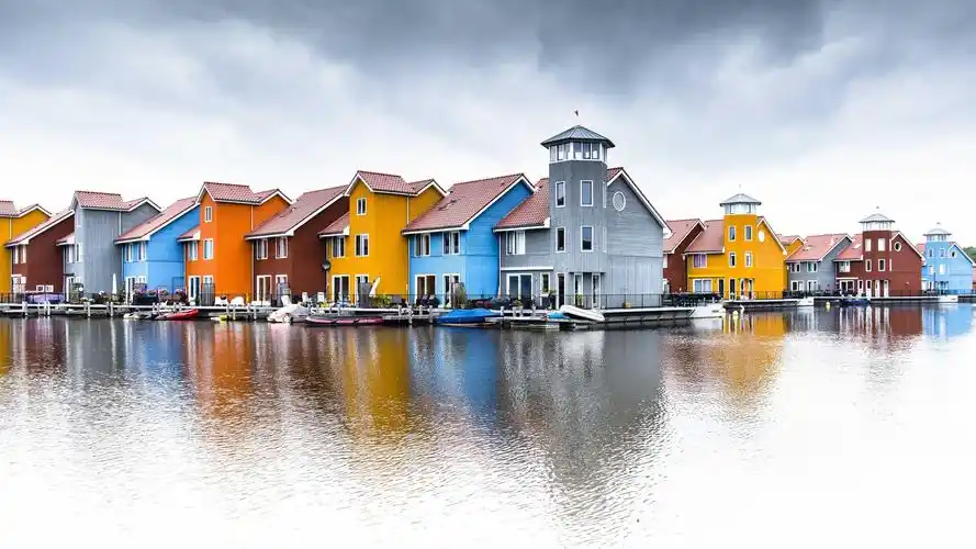 市,房屋,水,天空 壁纸 - 1920x1080 全高清