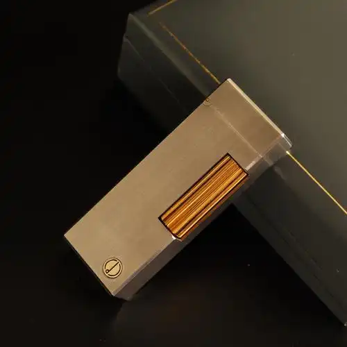 [95新]登喜路rollagas系列不锈钢拉丝气体打火机