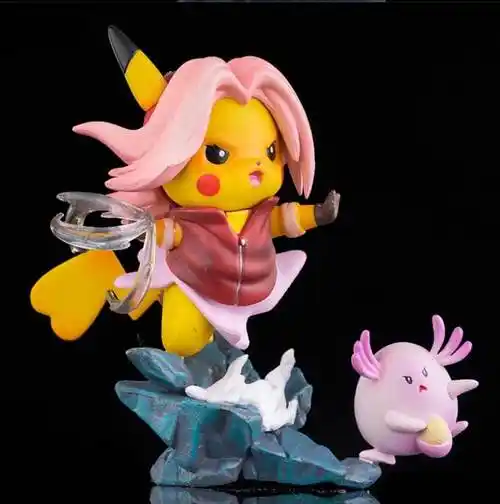 忍者佐助宇智波鼬春野樱小樱吉利蛋手办q版摆件 皮卡丘cos佐助【图片