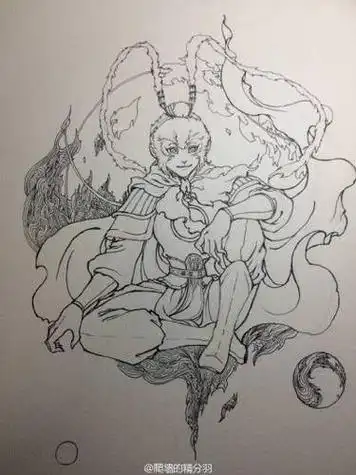 孙悟空被救出来的样子简笔画