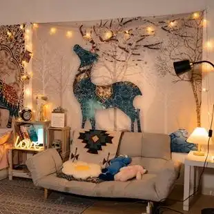 墙布背景布ins挂布墙面装饰房间挂毯网红布艺挂画卧室床头画布