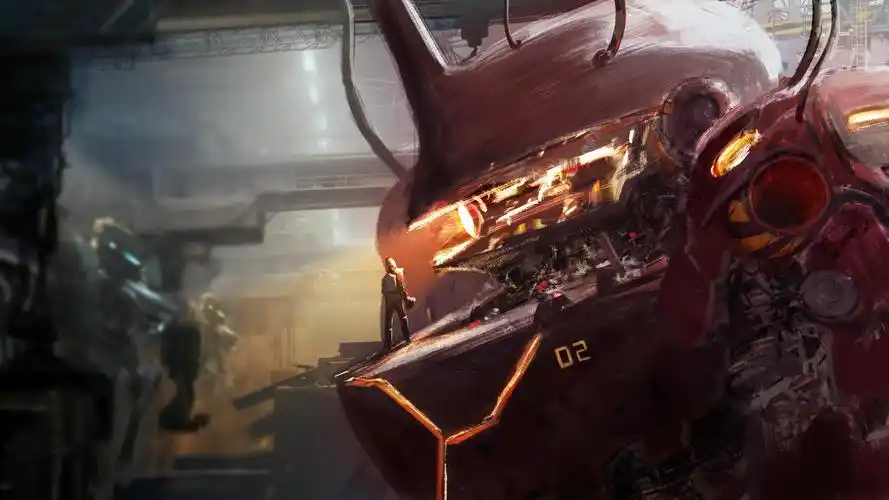 炫酷暗黑系机甲霸气手绘插画,艺术壁纸-回车桌面