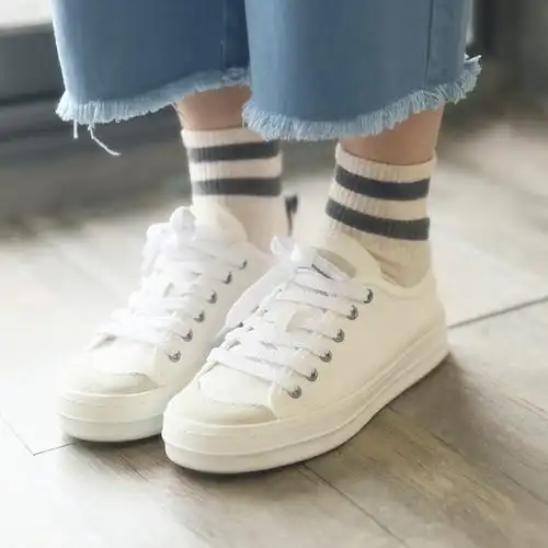 盛世尼曼袜子女春秋薄款堆堆条纹学生复古韩国棉中筒潮夏季韩版运动