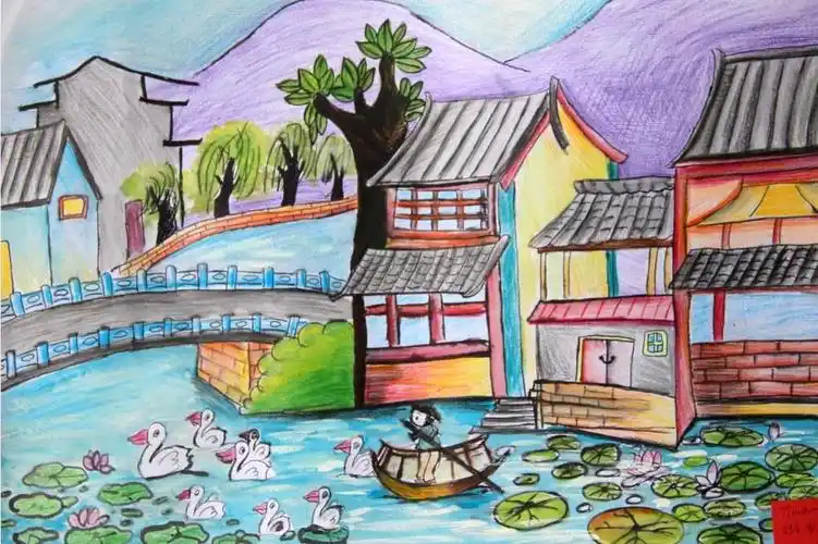 罗彩_"香格里拉"杯"中国梦家乡美"全南县中小学生绘画作品网络大赛