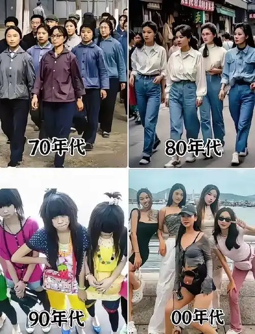 不同年代的青春期女孩