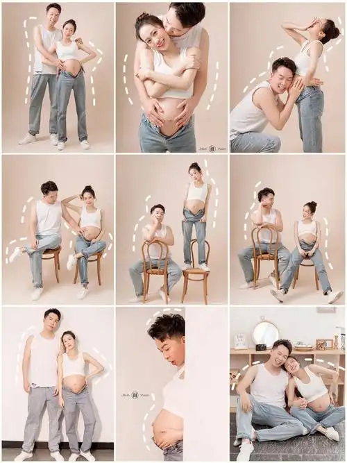 夫妻合拍孕妇照姿势73超甜万能pose