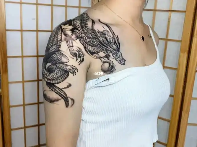 龙  #纹身  #半甲纹身