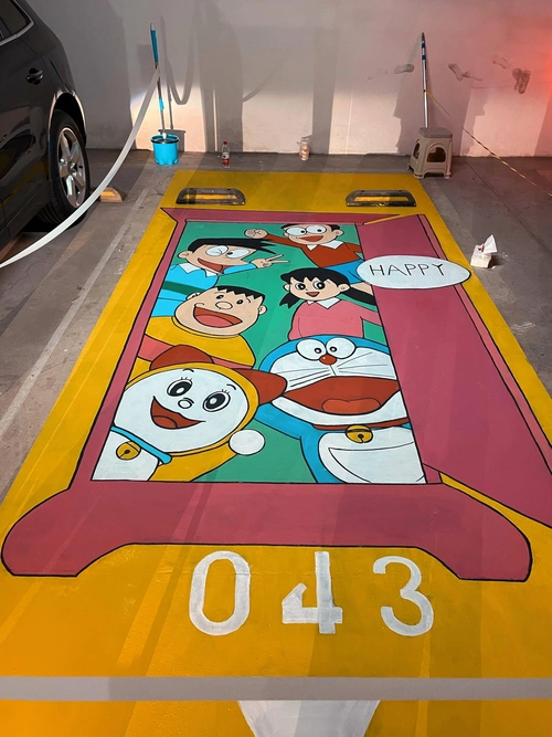 青岛多个小区私家车位的个性涂鸦网络走红这一新行当背后的故事你知道