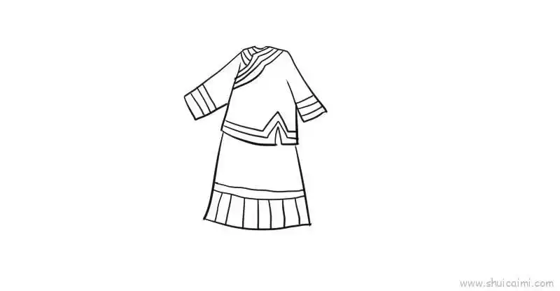 少数民族服装,少数民族服装简笔画的画法图解分享到这里,查找更多少数