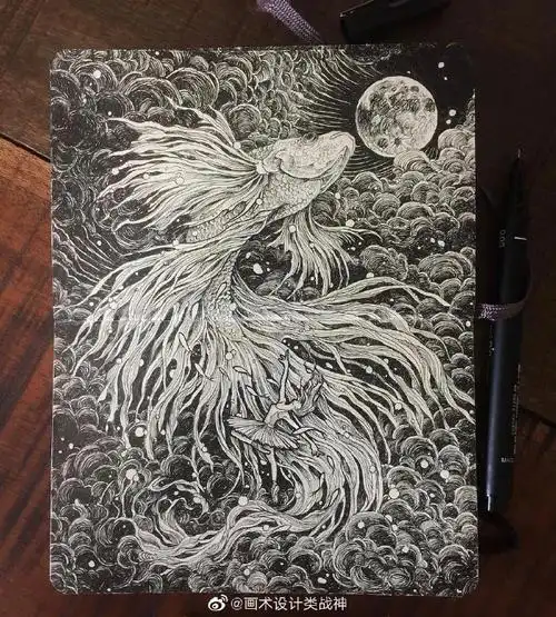 复杂的细节#手绘##插画##黑白装饰画##高考设计素材库##遇见艺术