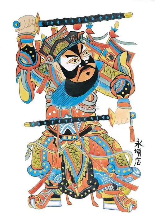 创意美术##过年##门神##儿童画素材