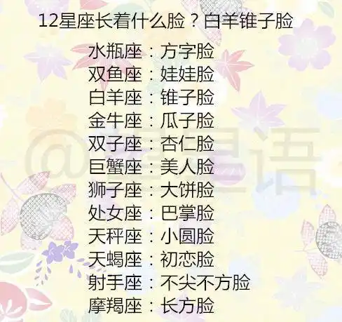 十二星座长大的脸是什么样子
