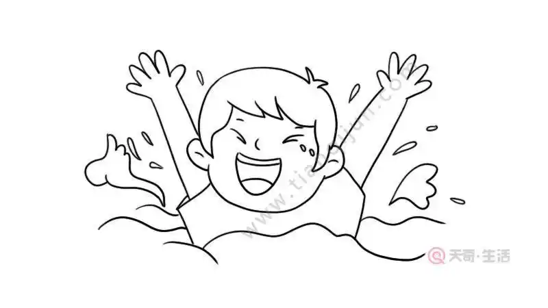 溺水者的表情简笔画