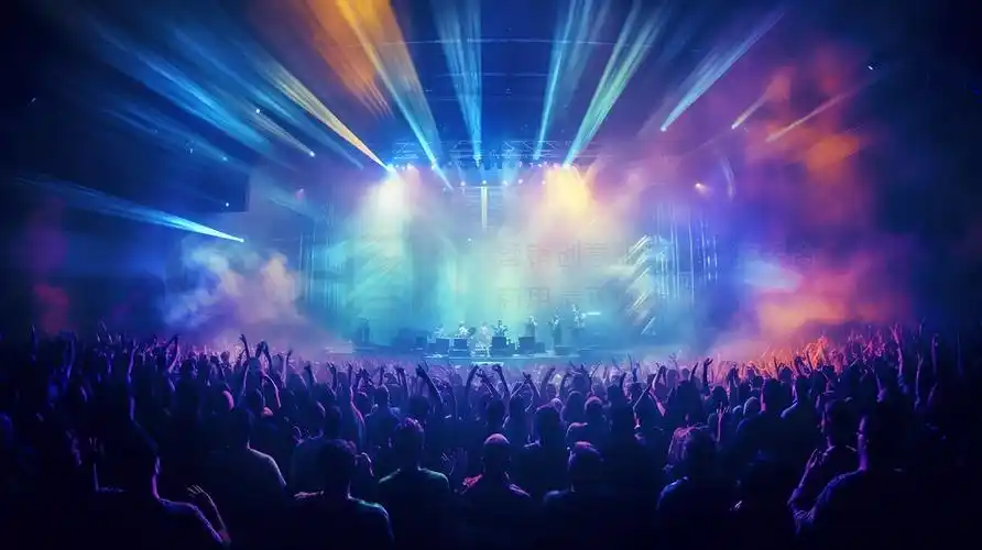 一群人听现场音乐的氛围摄影