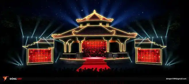 舞台设计舞美设计中国风舞台创意舞台互动区互动合影互动拍照互动装置