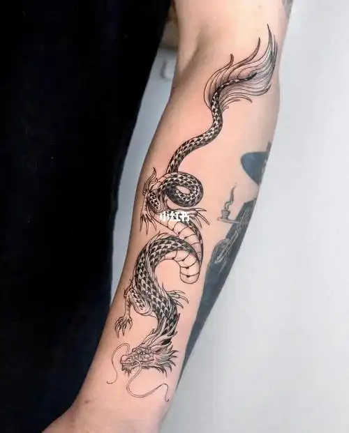今年是虎年,虎啸龙吟 左青龙右白虎没问题的98#纹身也清新  #纹身