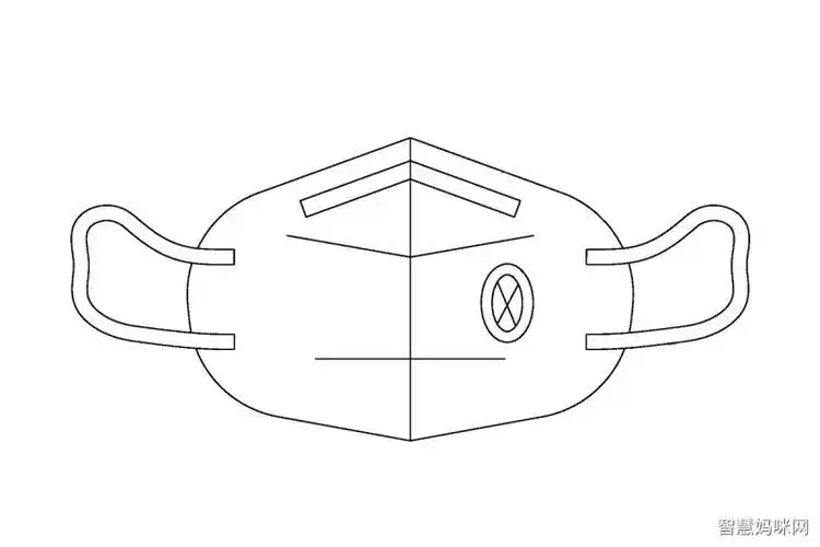 n95防毒口罩的简单画法 - 简笔画 - 智慧妈咪网