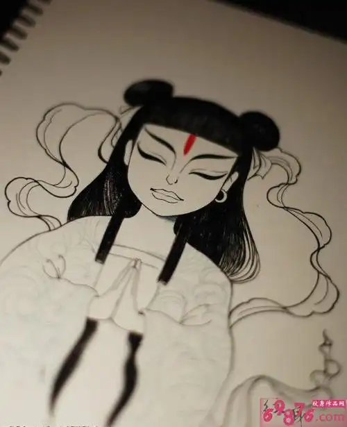 哪吒纹身手稿图片