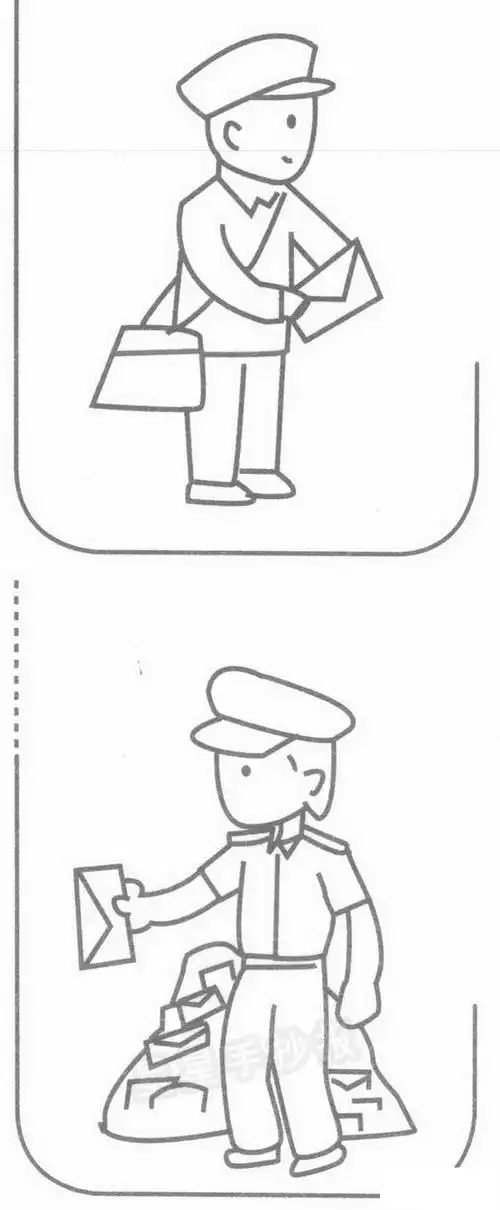 邮递员简笔画图片教程