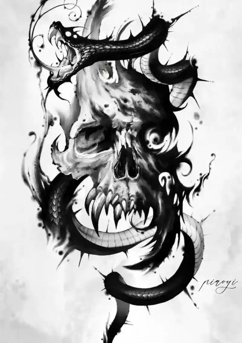 暗黑手稿分享.#tattoo #纹身模特招募 #纹身师日常  - 抖音