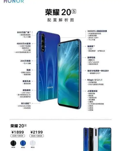 华为荣耀20s发布,最低1899元起,这价格怎么样?