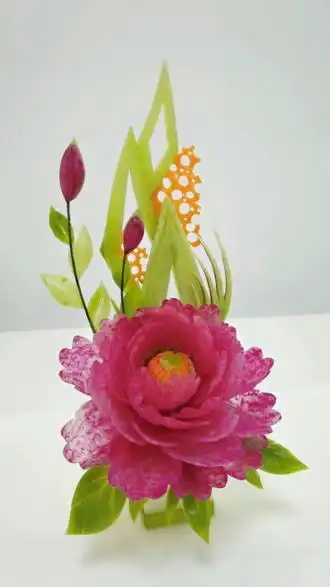 村上隆入驻抖音食品雕刻《孔雀迎宾》 @村上隆 欢迎入驻抖音 #花式画