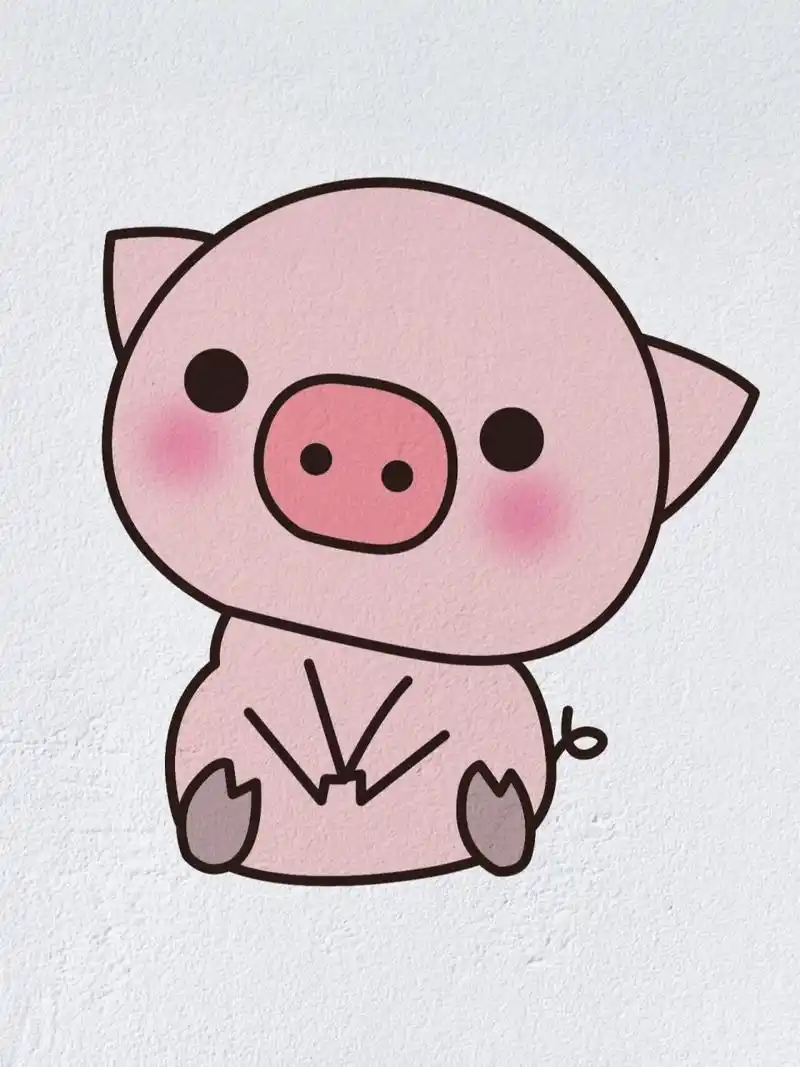 动物简笔画之可爱的小猪(内附过程图)