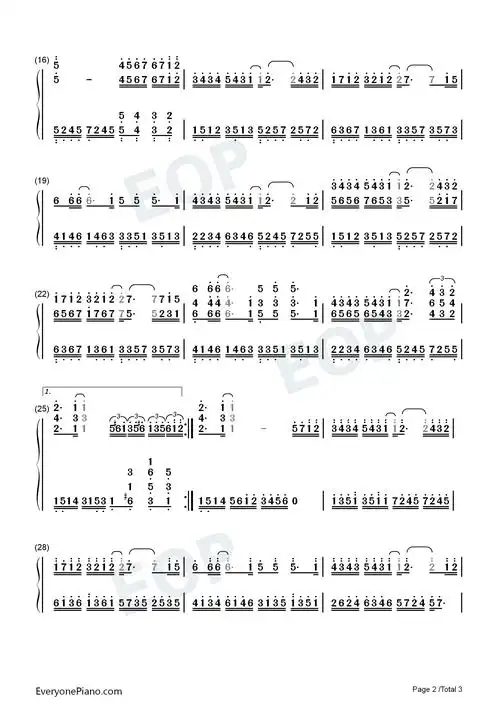 江南钢琴简谱-林俊杰演唱-看谱啦