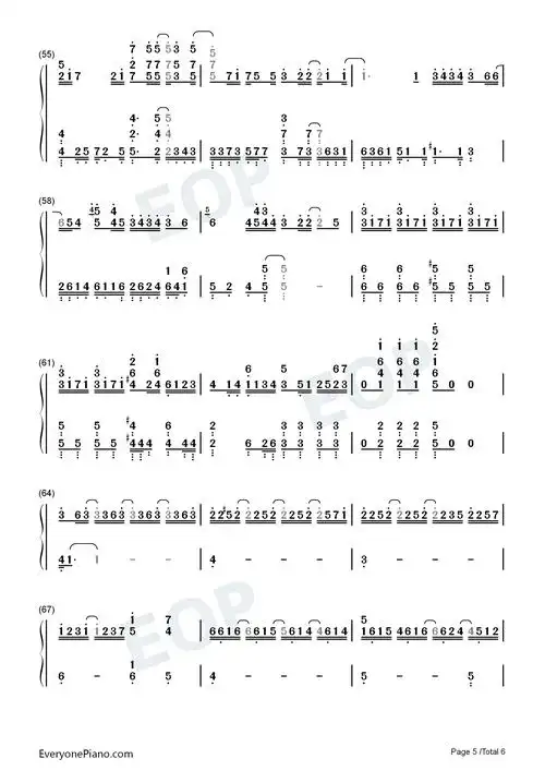 无人之岛-任然双手简谱预览5-钢琴谱文件(五线谱,双手简谱,数字谱