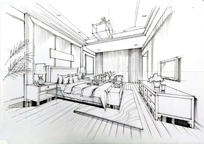 一叶手绘室内设计手绘线稿