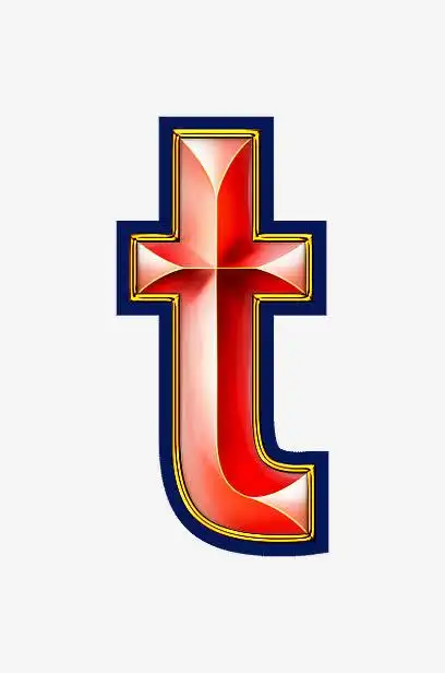 红色立体字母t