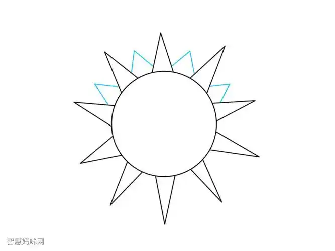 卡通太阳简笔画画法步骤