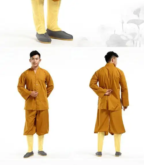 核】佛教和尚尼姑师父小褂套装短褂短套僧服僧衣佛衣海青袈裟黄色灰色