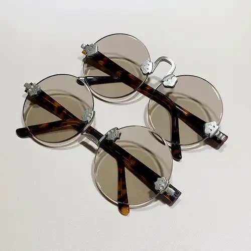 东海纯天然水晶石眼镜高档复古圆水晶太阳镜男款墨镜中老年养目镜