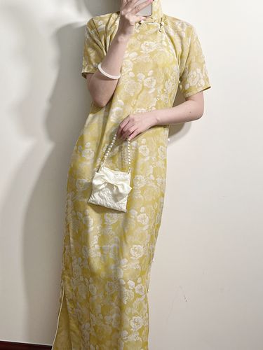 兮言坊30s倒大袖传统全开襟旗袍