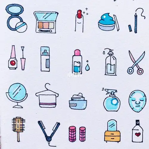 化妆品简笔画一步一步