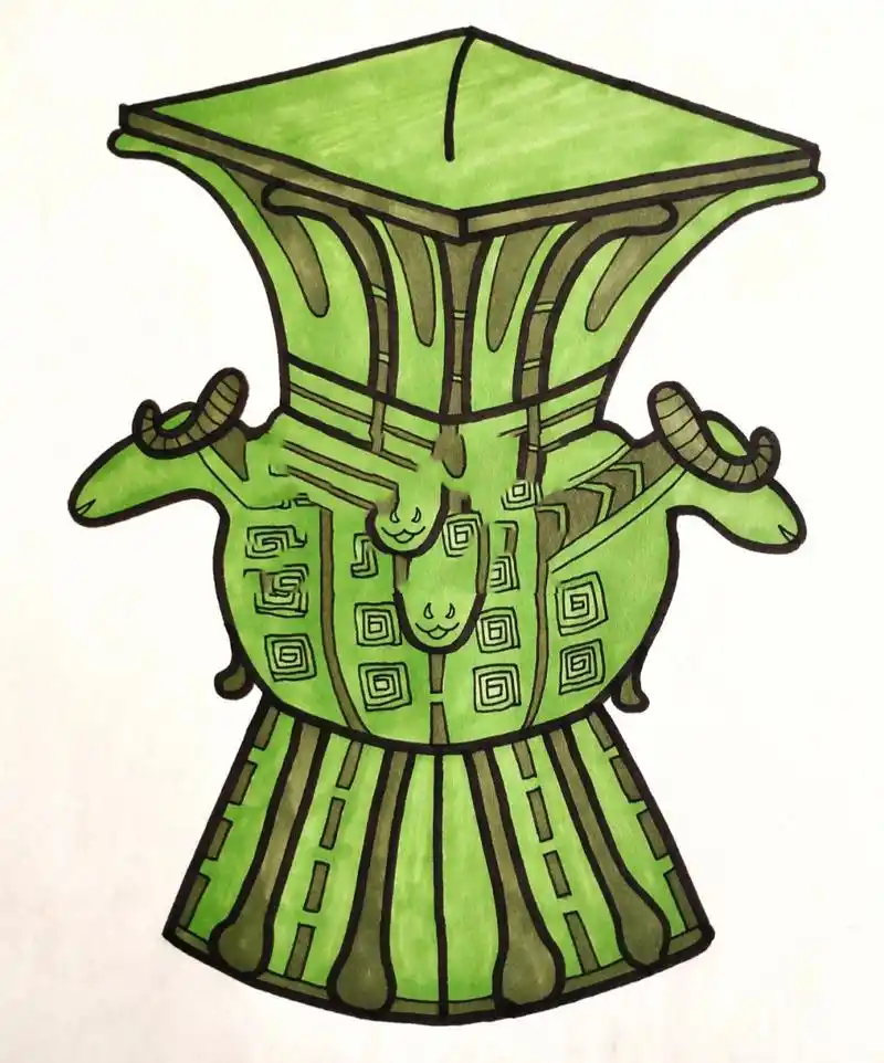 18青铜器四羊方尊～少儿美术创意画课件ppt 知识与技能 通过参考青铜