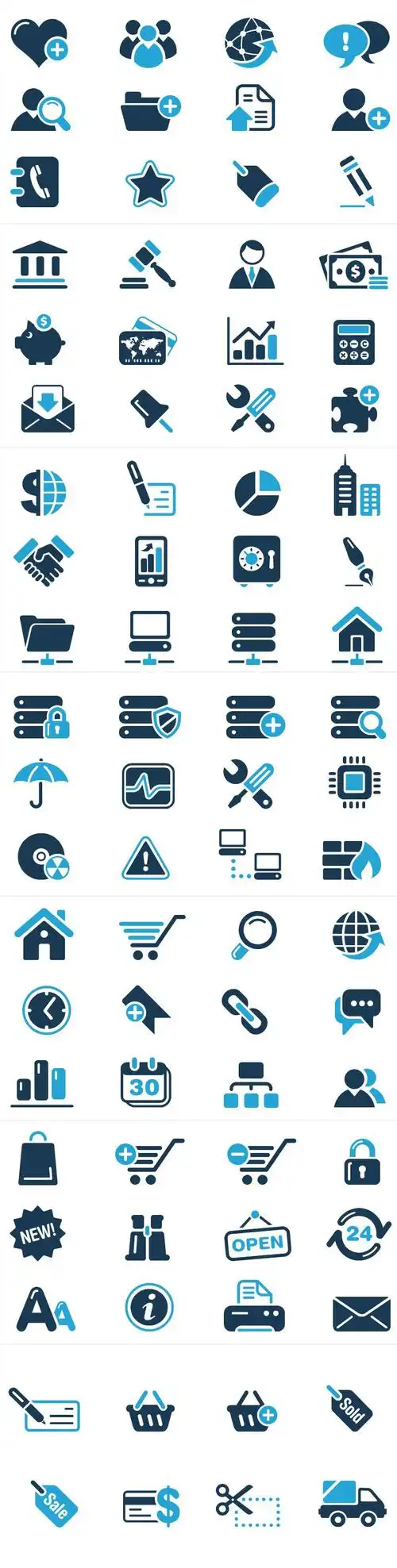 80个扁平化可编辑ppt小图标