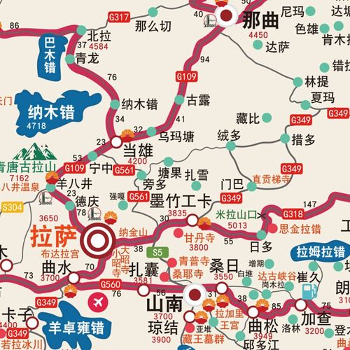 川藏线地图g318川进青出西四川进川西部自驾游旅游攻略图装备