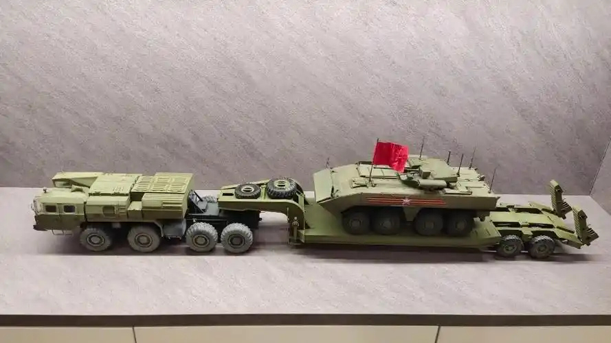 maz7410拖车回旋镖轮式战车静改动