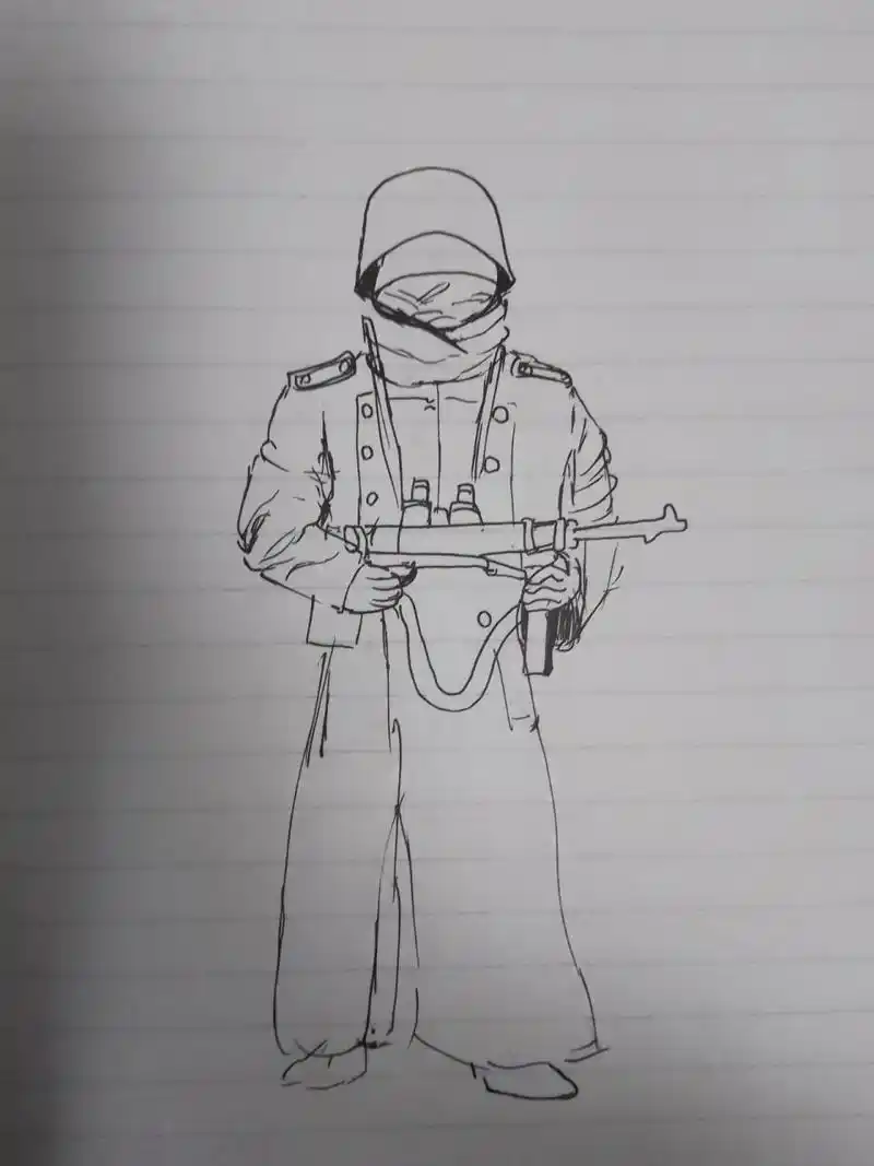 手绘二战德国士兵 想要原图私信我