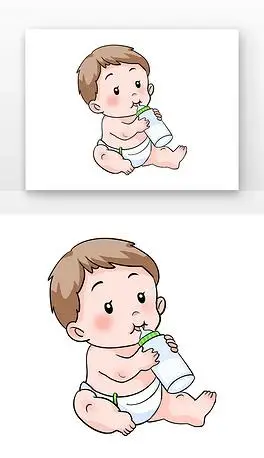 奶瓶婴儿蓝色母婴手摇玩具婴儿白色母婴玩具积木婴儿手绘可爱宝宝月嫂