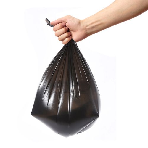 海亚森平口垃圾袋5565cm单面12s黑色50只把tk8060