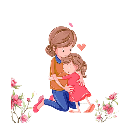 母亲节母亲拥抱孩子免抠素材