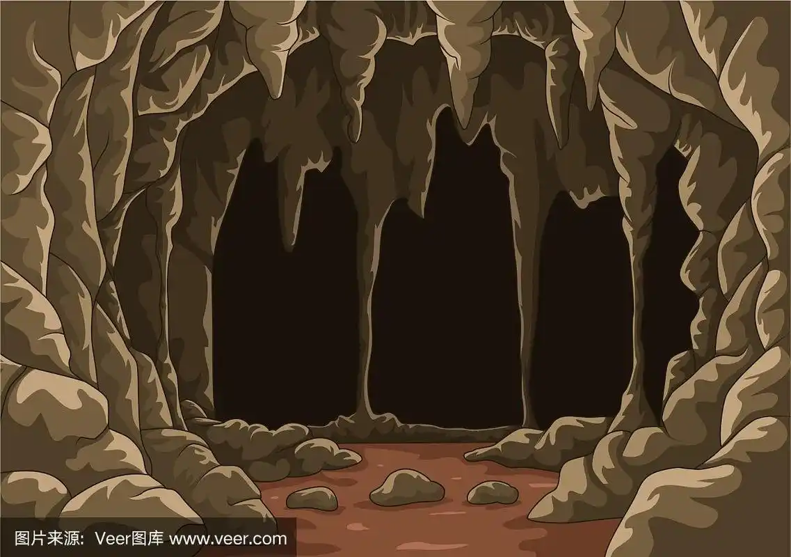 画有钟乳石的洞穴