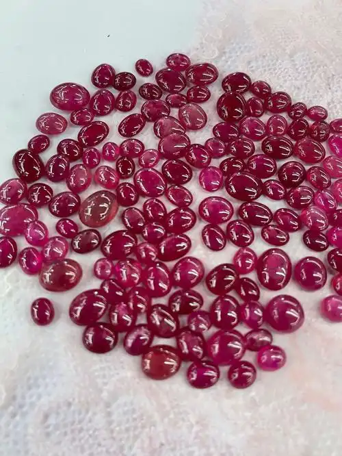 批发星光红宝石戒面旦形裸石diy镶嵌配饰